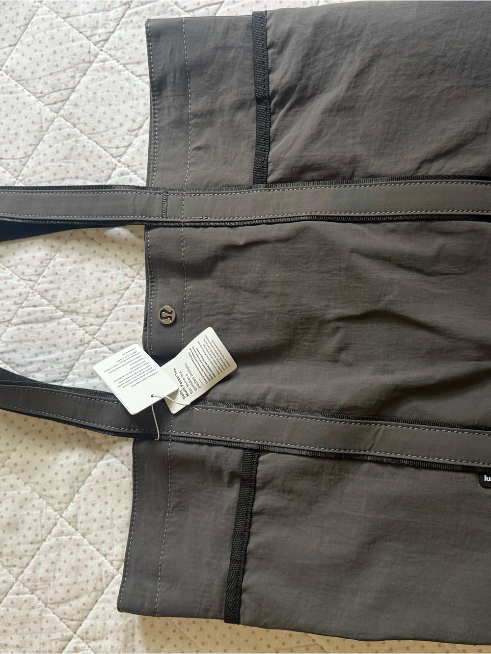 lululemon athletica Gray Canvas Tote with Black Trim